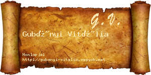 Gubányi Vitália névjegykártya